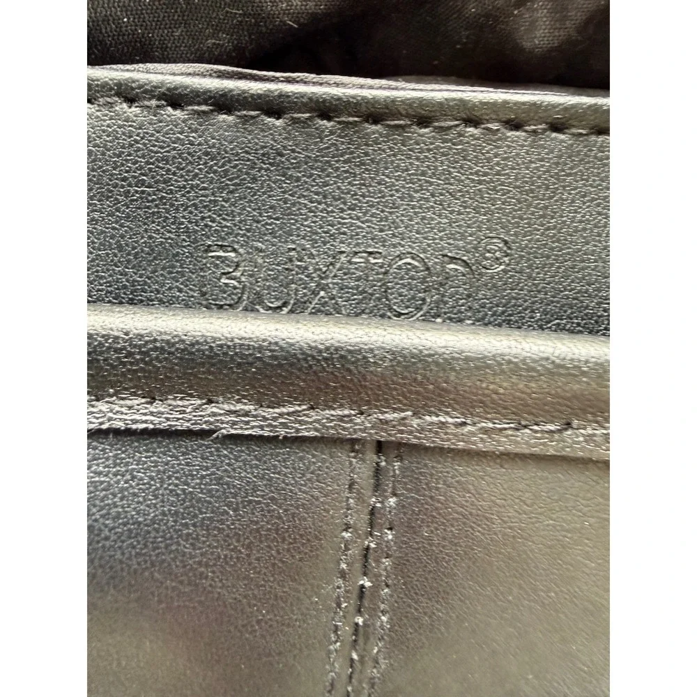 Buxton Vintage 90s Y2K Unisex Black Leather Travel Crossbody Bag Sling Messenger